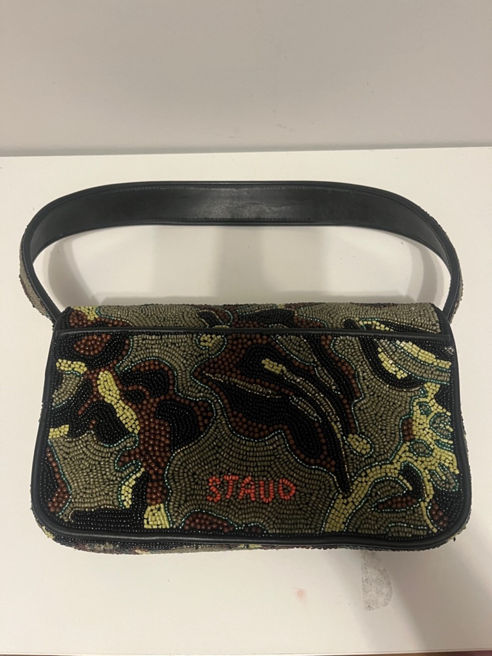 STAUD Beaded Black and Multicolor Shoulder Bag - Picture 2 of 3